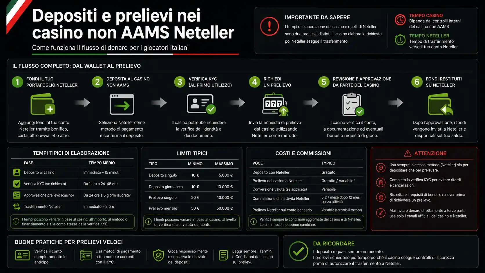 Depositi e prelievi nei casinò non AAMS Neteller