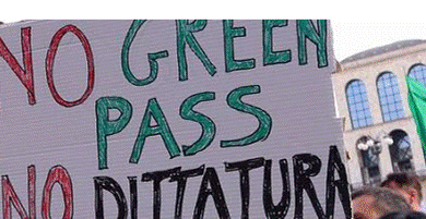 No Green Pass scontri a manifestazione