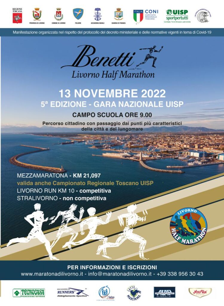 UISP, PODISMO: domenica 13 novembre appuntamento con la Livorno Half Marathon