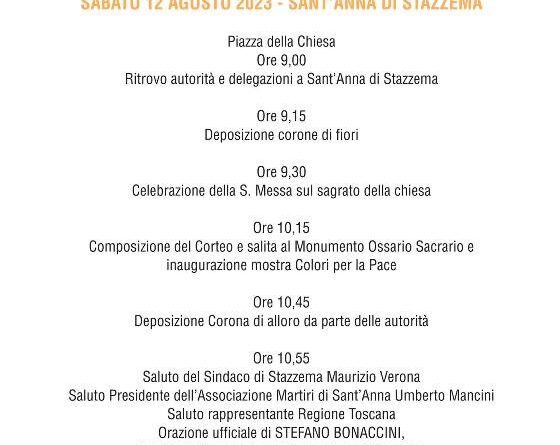 Sant'Anna di Stazzema, Bonaccini al 79esimo anniversario Sabato 12 Agosto