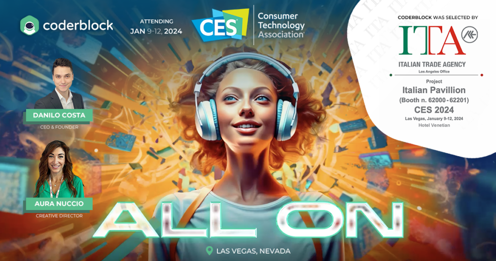 CODERBLOCK PRESENTE AL CES 2024 DI LAS VEGAS PER PRESENTARE IL SUO AI METAVERSE