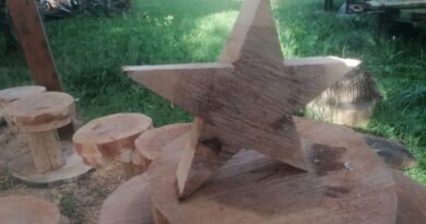 L'eco-Natale di Riparbella Installazioni riutilizzando gli alberi abbattuti dall'alluvione